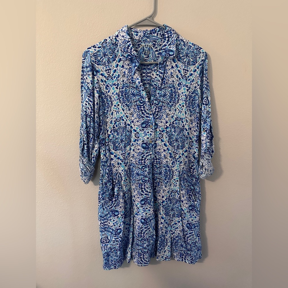 Lilly Pulitzer Lillith Tunic Dress blue and white size XS